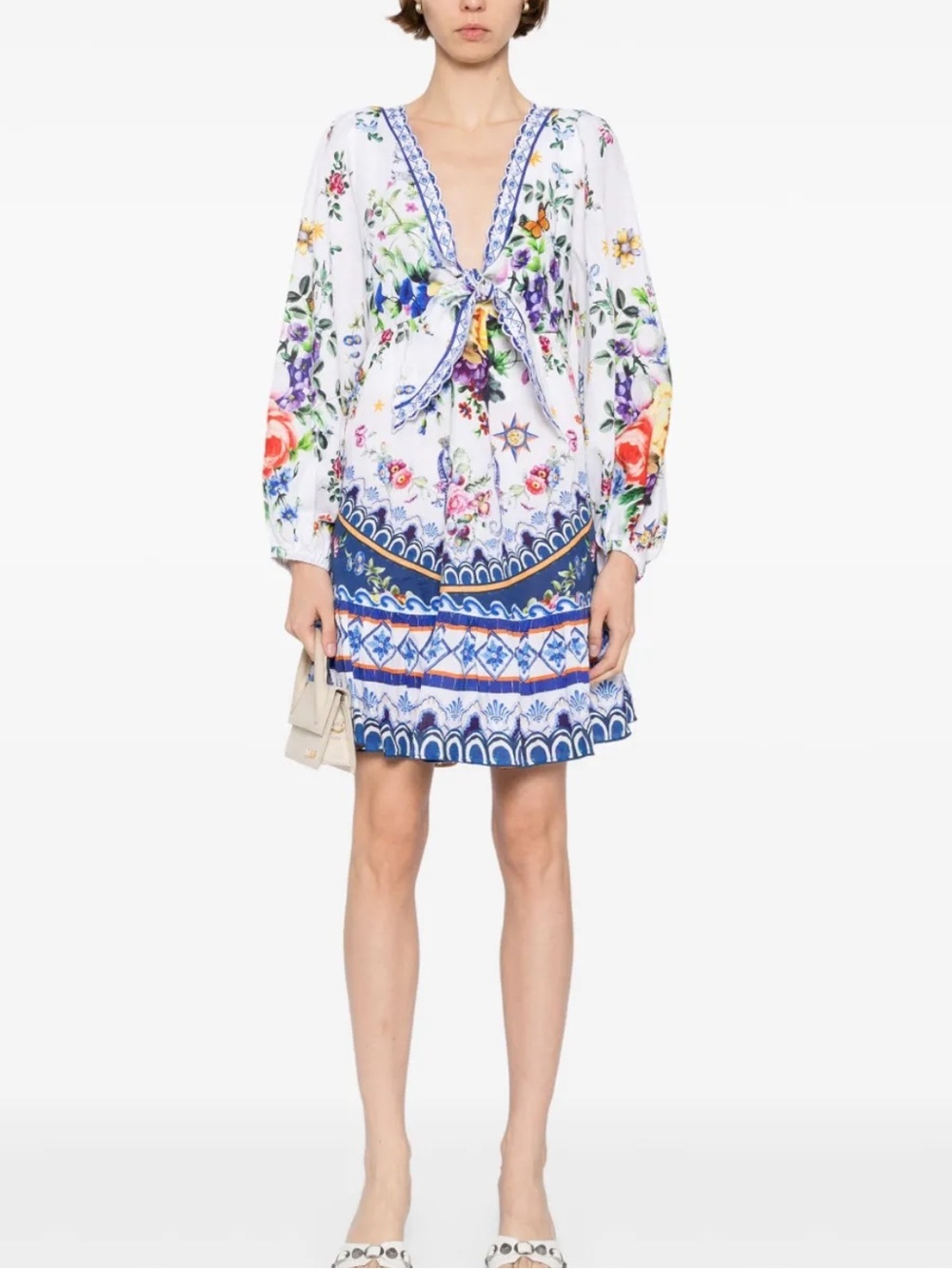 Camilla Tiles Darls Short Tie Front Blouson Dress